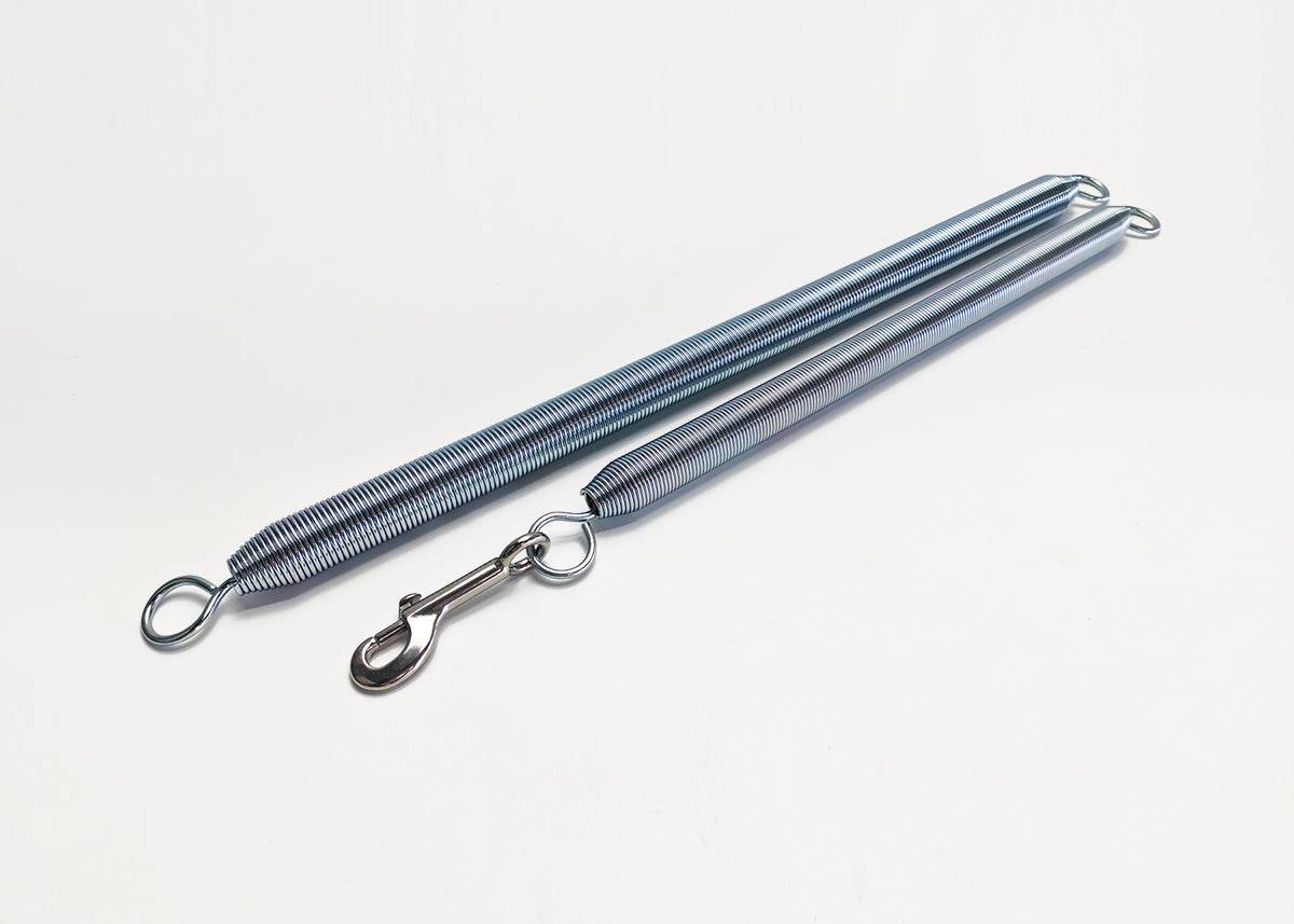 Pilates Fit Spring - High Carbon Pilates Spring | Gym Equipment featuring two galvanized steel springs with loop ends for Pilates machines.